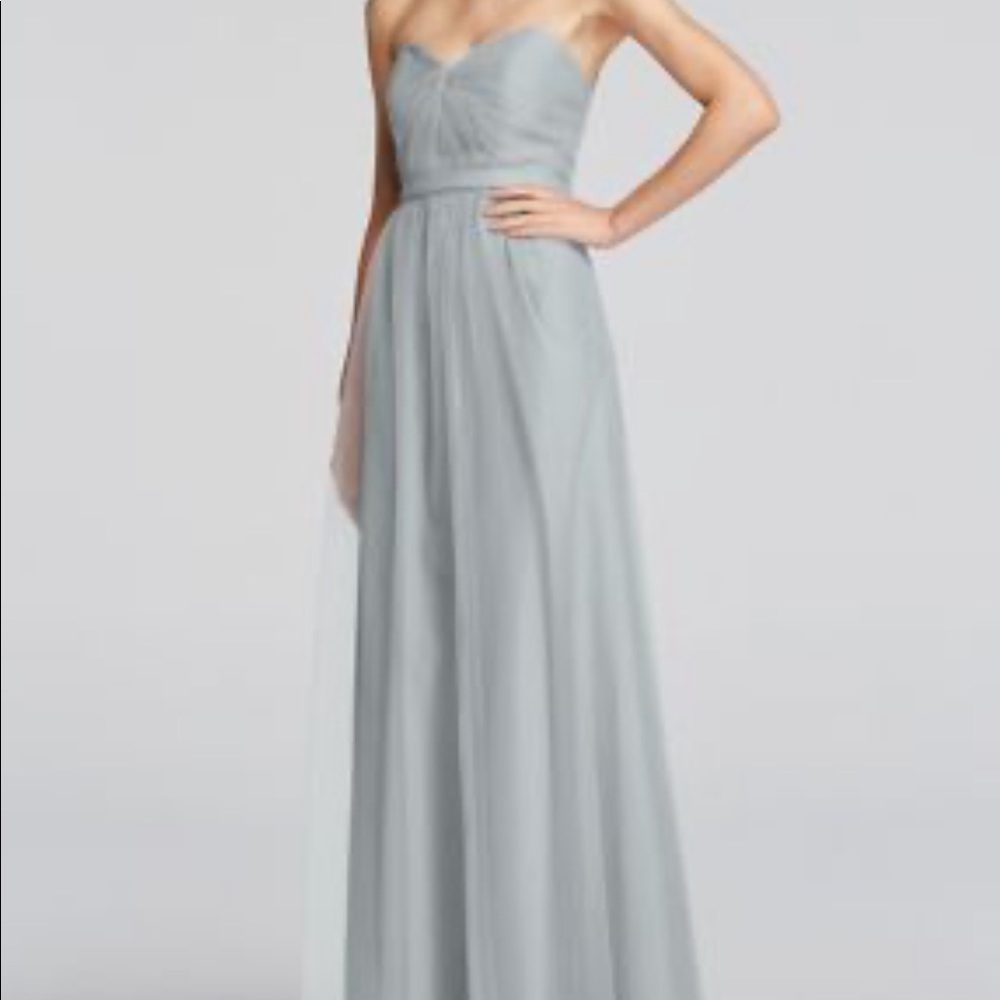 Strapless Tulle Long Dress with Removable Belt